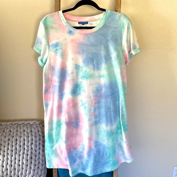 Southern Shirt Tie Die T-Shirt Dress - Picture 2 of 4